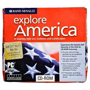 Rand McNally Explore America PC CD-ROM Software 781735803820 Educational Travel